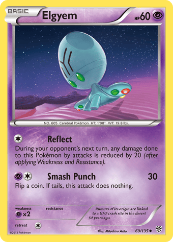 Elgyem Plasma Storm Pokemon Card
