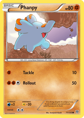 Phanpy Plasma Storm Pokemon Card