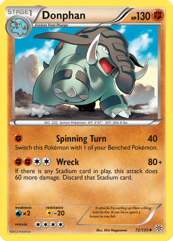 Donphan Plasma Storm Pokemon Card