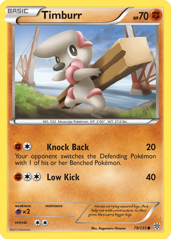 Timburr Plasma Storm Pokemon Card