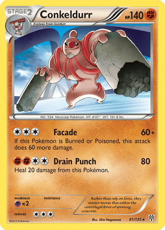 Conkeldurr Plasma Storm Pokemon Card