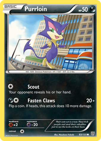 Purrloin Plasma Storm Pokemon Card