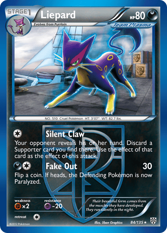 Liepard Plasma Storm Pokemon Card