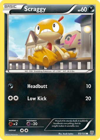 Scraggy Plasma Storm Pokemon Card