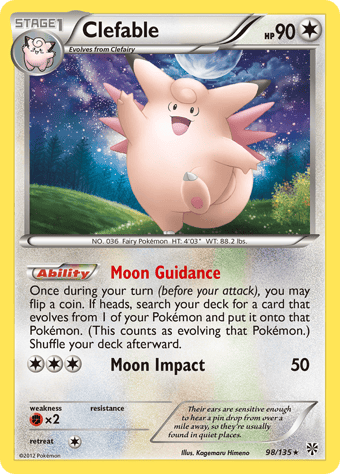 Clefable Plasma Storm Pokemon Card