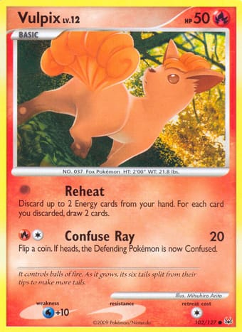 Vulpix Platinum Pokemon Card