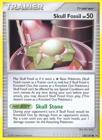Skull Fossil Platinum Pokemon Card