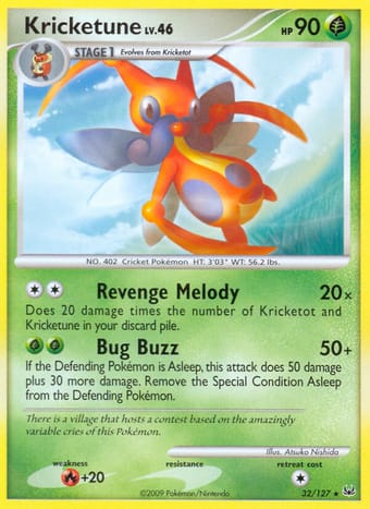 Kricketune Platinum Pokemon Card