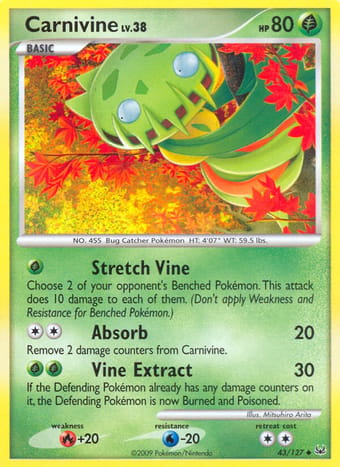 Carnivine Platinum Pokemon Card