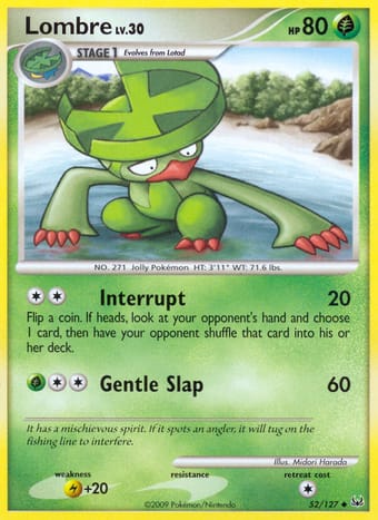 Lombre Platinum Pokemon Card