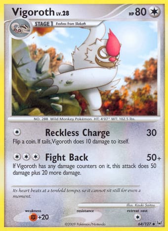 Vigoroth Platinum Pokemon Card