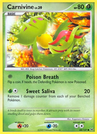 Carnivine Platinum Pokemon Card