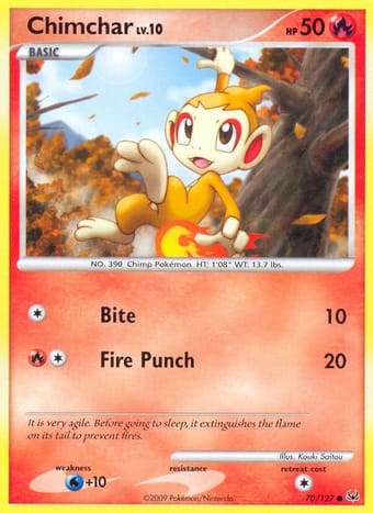 Chimchar Platinum Pokemon Card