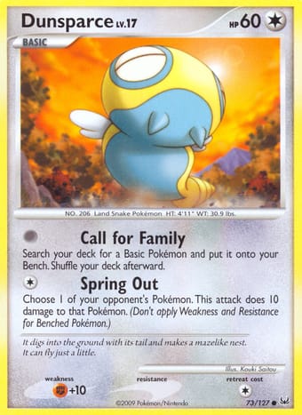 Dunsparce Platinum Pokemon Card