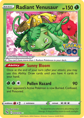 Radiant Venusaur Pokemon Go Pokemon Card