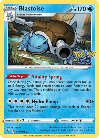 Blastoise Pokemon Go Pokemon Card
