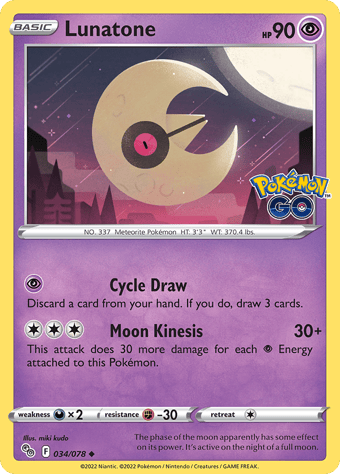 Lunatone Pokemon Go Pokemon Card