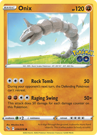Onix Pokemon Go Pokemon Card