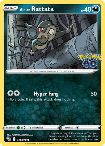 Alolan Rattata Pokemon Go Pokemon Card
