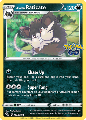 Alolan Raticate Pokemon Go Pokemon Card