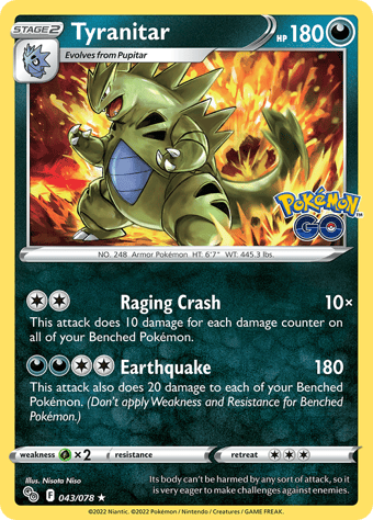 Tyranitar Pokemon Go Pokemon Card