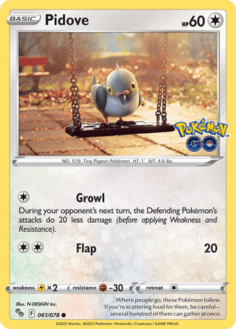 Pidove Pokemon Go Pokemon Card