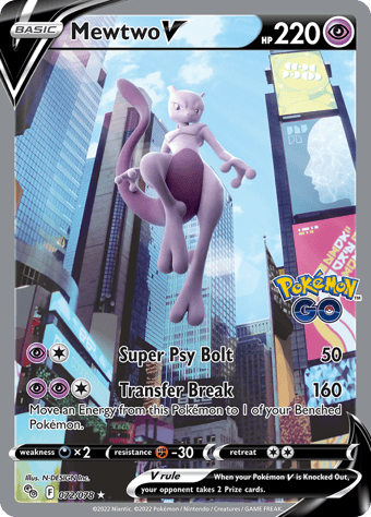 Mewtwo V Pokemon Go Pokemon Card