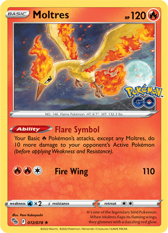 Moltres Pokemon Go Pokemon Card