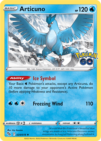 Articuno Pokemon Go Pokemon Card