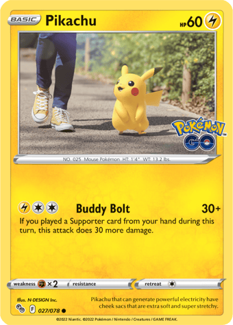 Pikachu Pokemon Go Pokemon Card