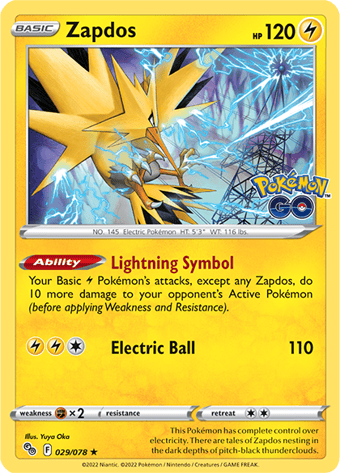 Zapdos Pokemon Go Pokemon Card