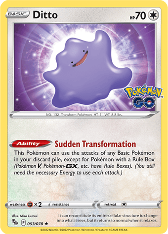 Ditto Pokemon Go Pokemon Card