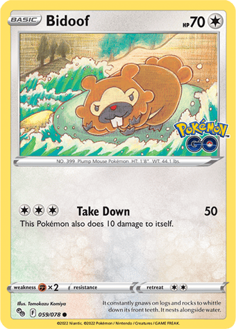 Bidoof Pokemon Go Pokemon Card