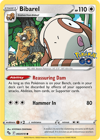 Bibarel Pokemon Go Pokemon Card