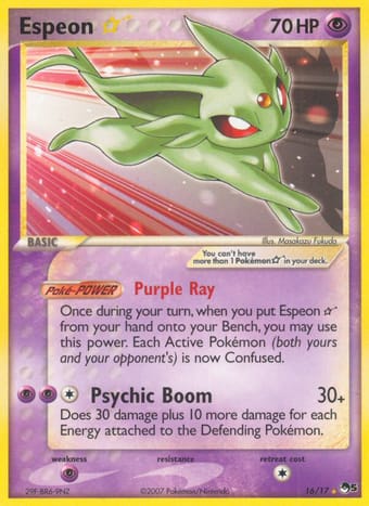 Espeon Star POP Series 5 Pokemon Card