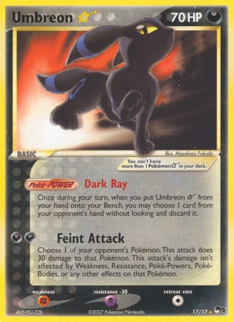 Umbreon Star POP Series 5 Pokemon Card