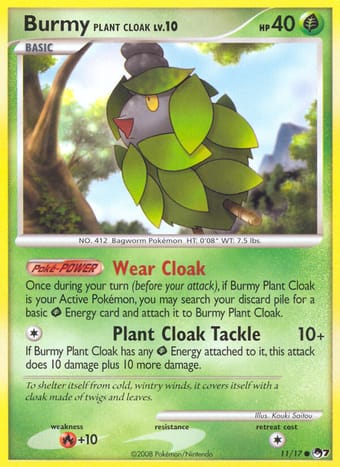 Burmy Plant Cloak POP Series 7 Pokemon Card