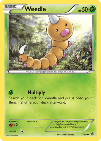 Weedle Primal Clash Pokemon Card