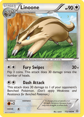 Linoone Primal Clash Pokemon Card