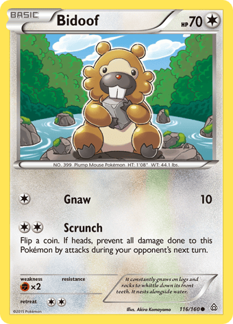 Bidoof Primal Clash Pokemon Card