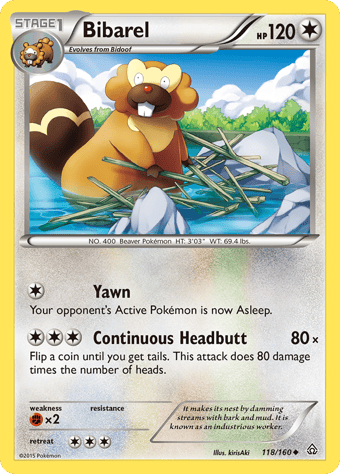 Bibarel Primal Clash Pokemon Card