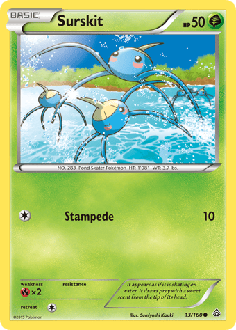 Surskit Primal Clash Pokemon Card