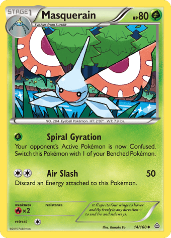 Masquerain Primal Clash Pokemon Card