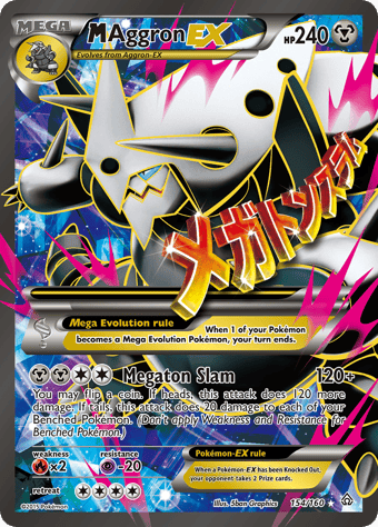 M Aggron-EX Primal Clash Pokemon Card