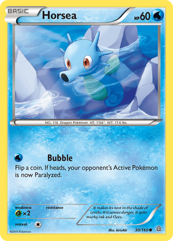 Horsea Primal Clash Pokemon Card