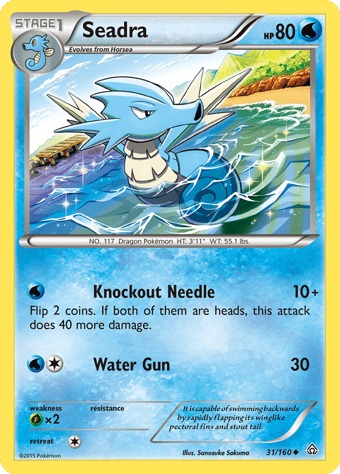 Seadra Primal Clash Pokemon Card