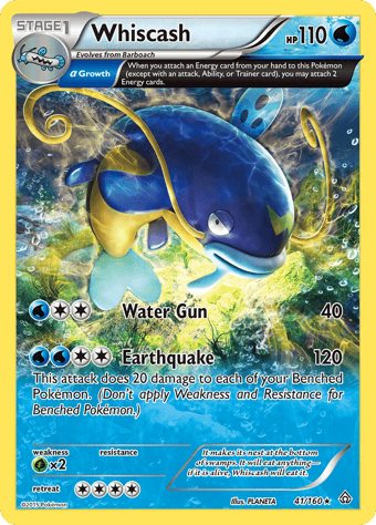 Whiscash Primal Clash Pokemon Card