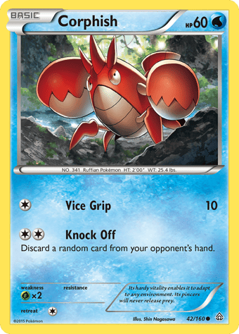 Corphish Primal Clash Pokemon Card