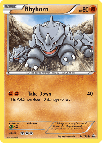 Rhyhorn Primal Clash Pokemon Card