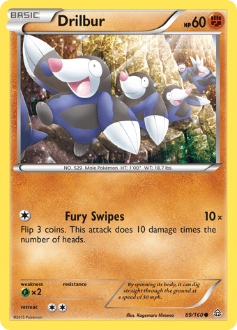 Drilbur Primal Clash Pokemon Card
